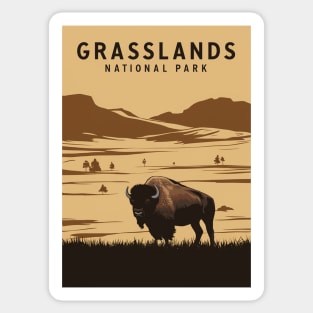 Grasslands National Park Travel Poster Sticker